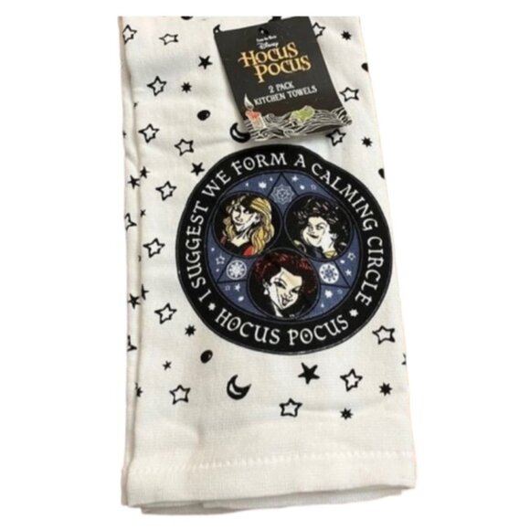 NEW Disney HOCUS POCUS Moon & Stars Kitchen Towel Set ~ Sanderson Sisters - Picture 1 of 5